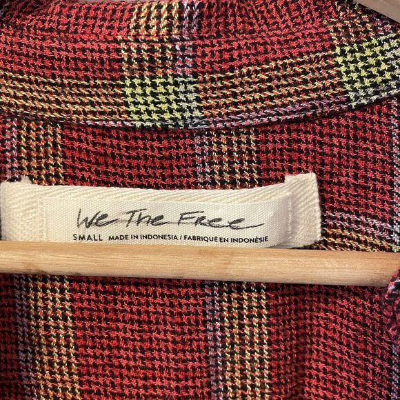 Free People We The Free Running Wild Wrap Top Size Small Plaid - Picture 7 of 13